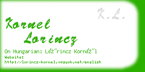 kornel lorincz business card